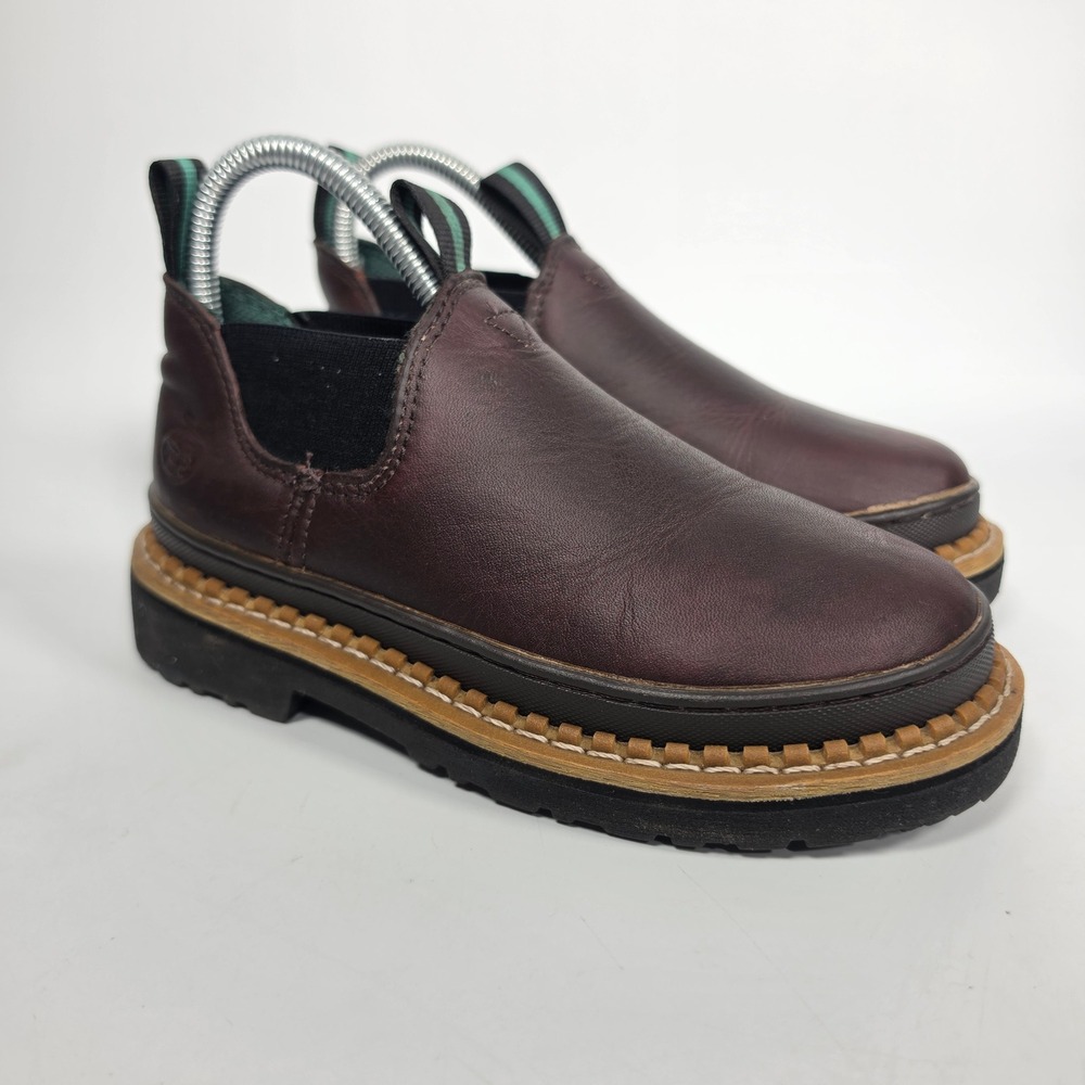 Georgia Boot Little Giant Romeo Boys 3M Brown Leather Slip On Boots Chelsea Boot